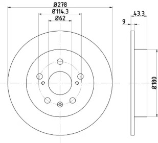 HELLA PAGID 8dd355123021 -  Тормозной диск